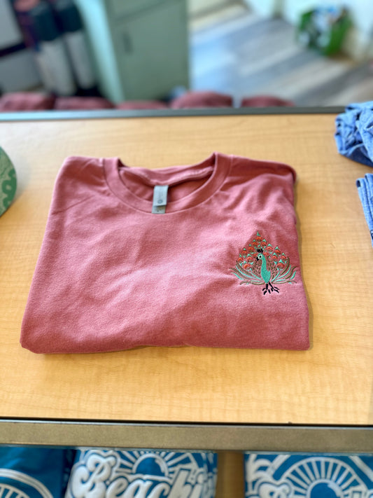 Pretty as a Peacock Mauve Embroidered Shirt