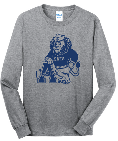 **Pre-Sale** SAEA Lions Spirit Long Sleeve Cotton Shirt (Youth and Adult)