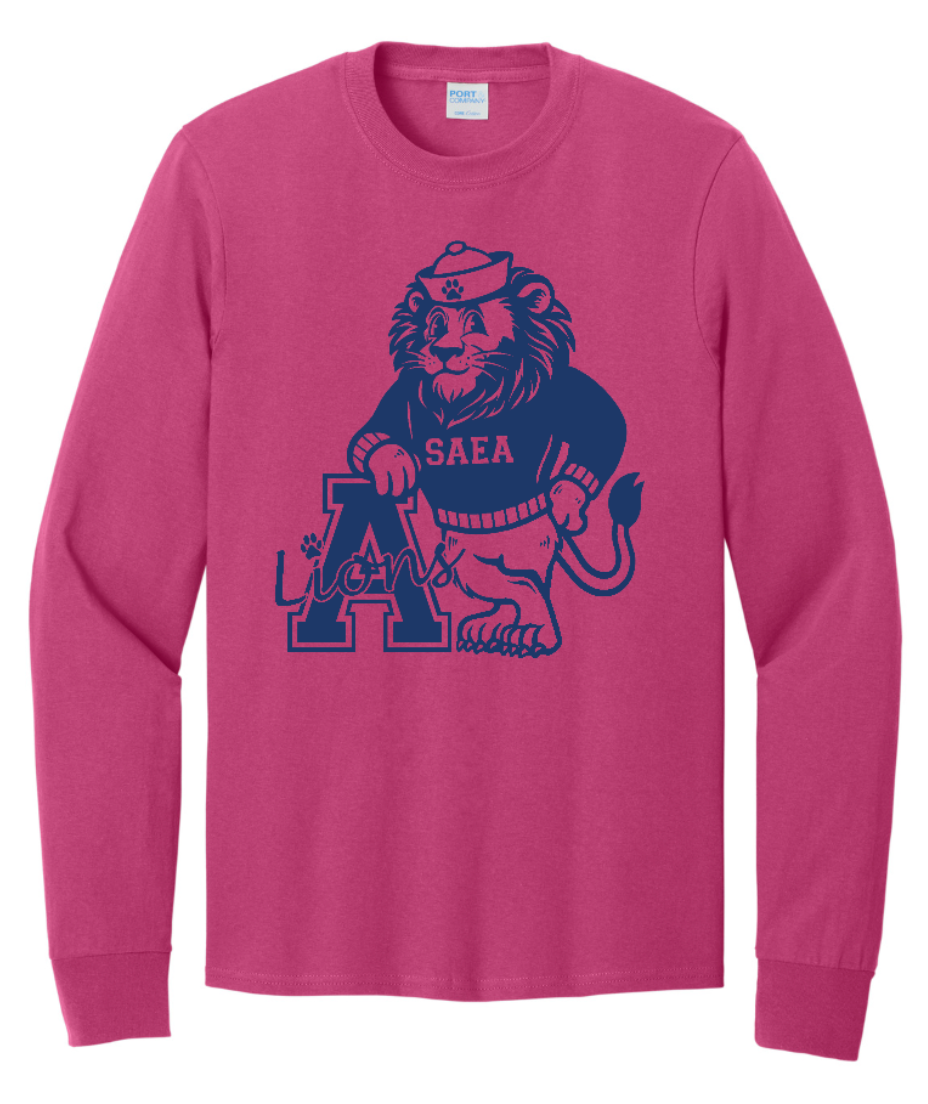 **Pre-Sale** SAEA Lions Spirit Long Sleeve Cotton Shirt (Youth and Adult)