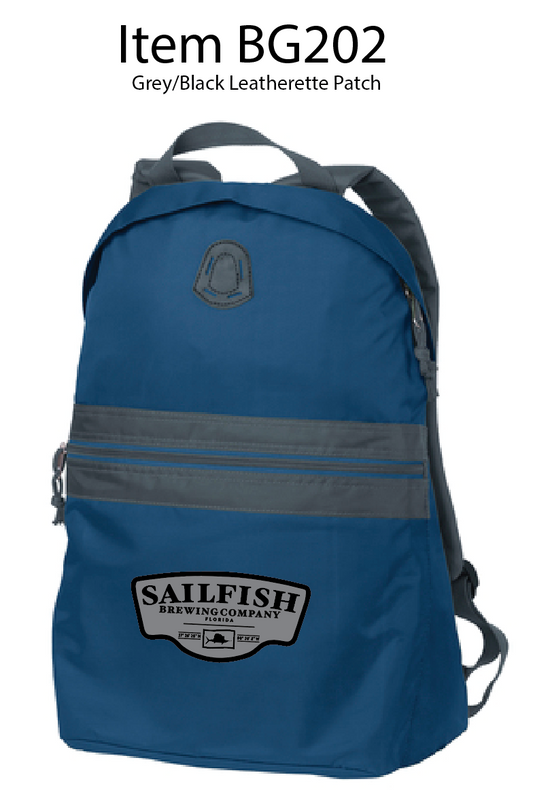 Sailfish Blue Backpack with Leatherette Patch