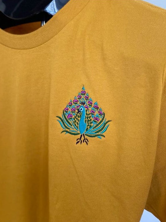Pretty as a Peacock Gold Embroidered Shirt